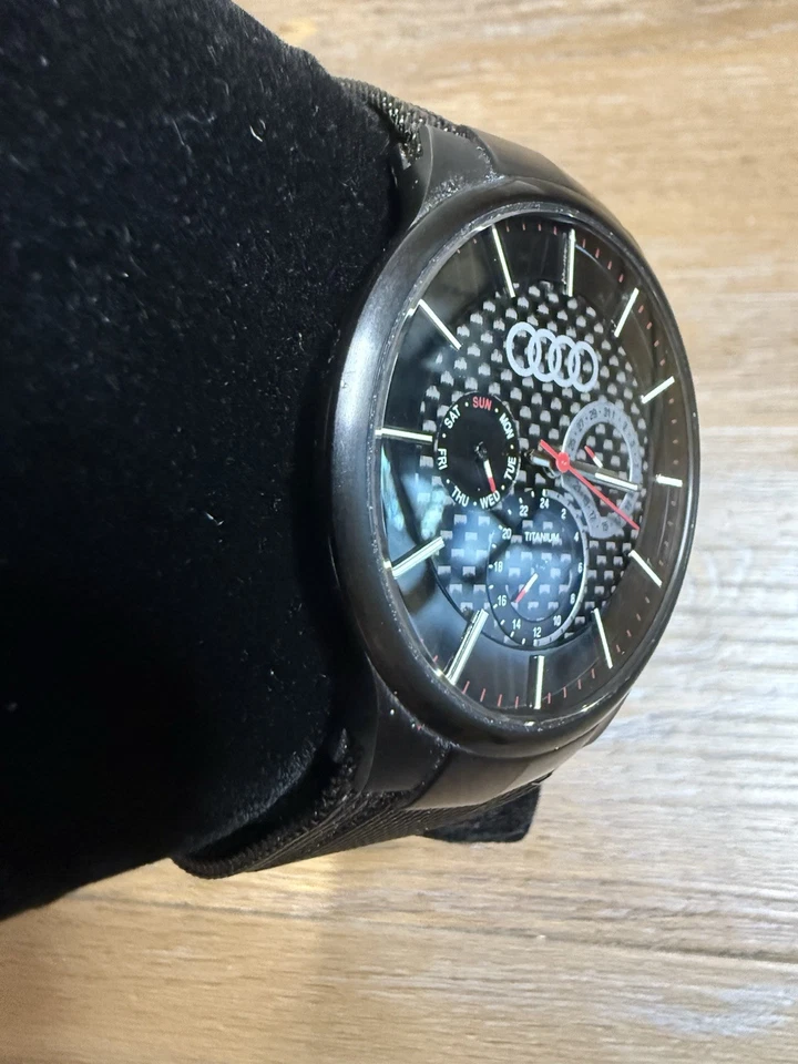 Audi Motorsport Racing Sport Line Sport Car Accessory Skagen Carbon Fiber Watch - Image 4 of 4