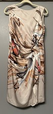 Escada Darlina Fantasy Ruffle Dress Size 8 EU 38  Sheath Silk Sleeveless Midi