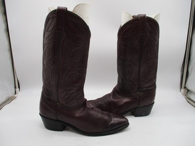 Acme Brown Cherry Colored Leather Cowboy Western Boots Mens Size 9 D Style 16106