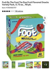 Fruit by the Foot Snacks Berry Tie-Dye and Strawberry Variety Pack 48 ct.