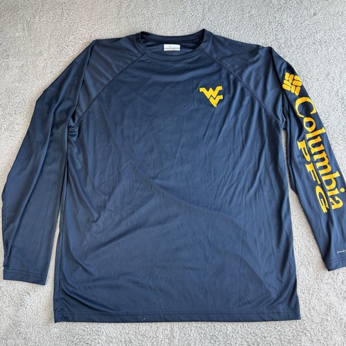 Columbia PFG Hemd Herren XXL Blau Omni Shade Langarm Angeln West Virginia