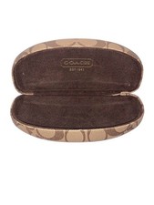 COACH Signature Monogram Brown Hard Clamshell Sunglasses Eye Glasses Case