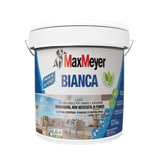 MaxMeyer Bianca, Pittura per Interni Lavabile Monomano 2-in-1, Bianco, 14L