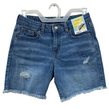 New Cat  Jack Kids Medium 8 Adjustable Waist Distressed Denim Jean Shorts