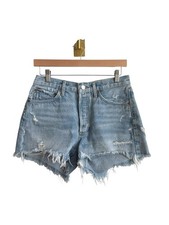 AGOLDE Parker Distressed Cutoff Denim Shorts Light Wash Raw Hem Women's 26