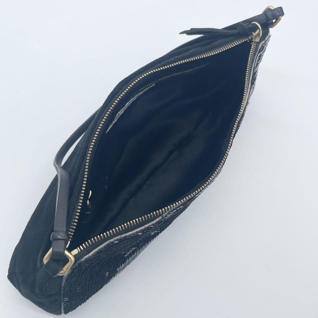 バッグ archive miu miu sequins suede hand bag Miu Miu Archive Sequins Hand Bag Accessory pouch Suede Black