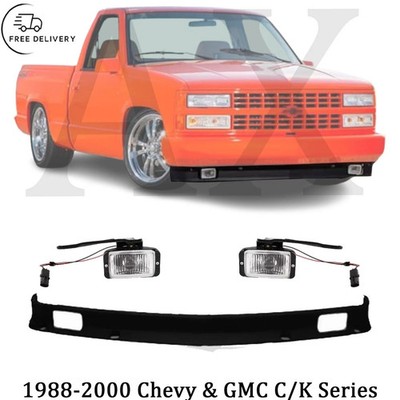 New Front Bumper Lower Valance w/ Fog Light For 1988-2000 Chevy & GMC C/K Series