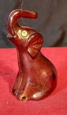 Vintage Celluloid Miniature Brown Elephant - Hollow - AS IS