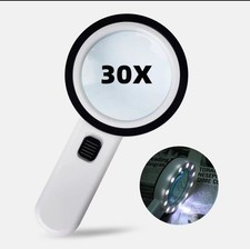 Magnifying Glasses with Light, 30X Illuminated Reading Magnifying Glass
