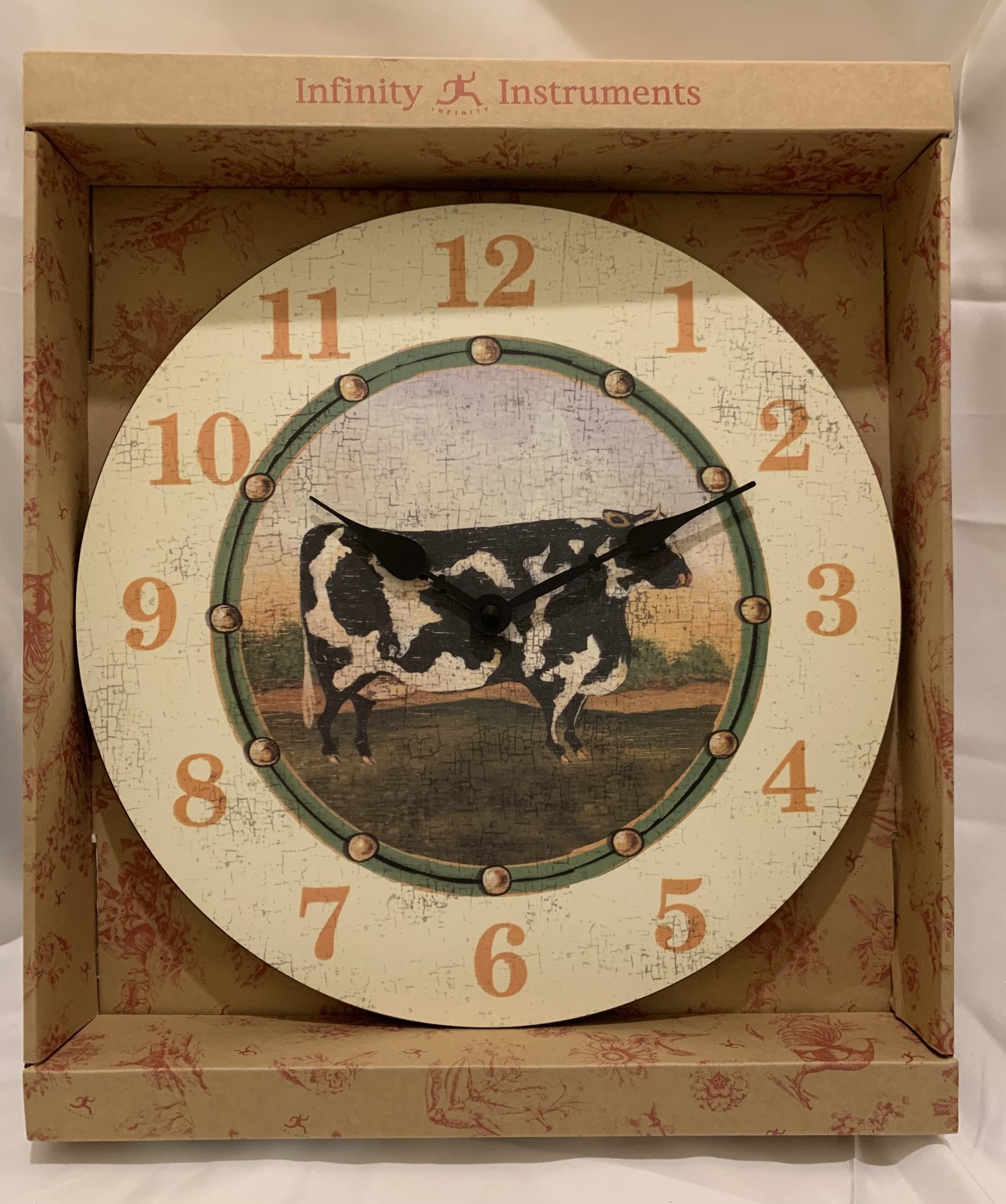 Infinity Instruments Wall Clock -- "Rectangular Cow" NEW