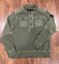 DKNY JEANS MENS Dusty Olive 100 Cotton Knit Sweater Medium
