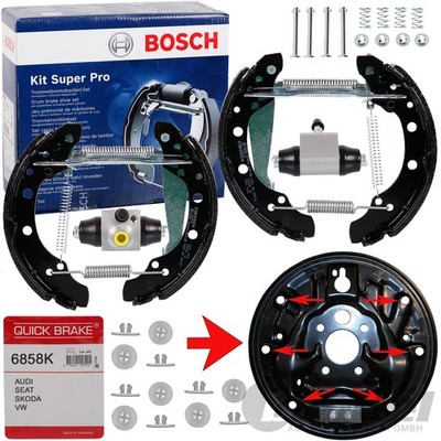 BOSCH BREMSBACKEN-SATZ SUPER-PRO + GLEITSTÜCKE für SKODA OCTAVIA I 1U ROOMSTER