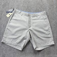 Onward Reserve Shorts Men 34 Gray Flat Front Performance Stretch 8" 058