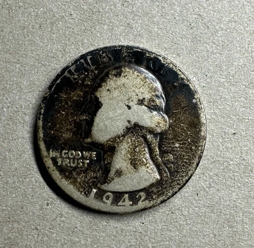 1942 D Washington BU Silver Quarter 25c US Coin Denver Mint from Old Collection