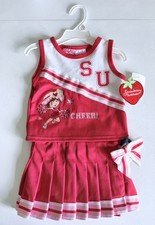 VTG Y2K Strawberry Shortcake Cheerleader Cheer Outfit Top Skort Skirt 2T 2005