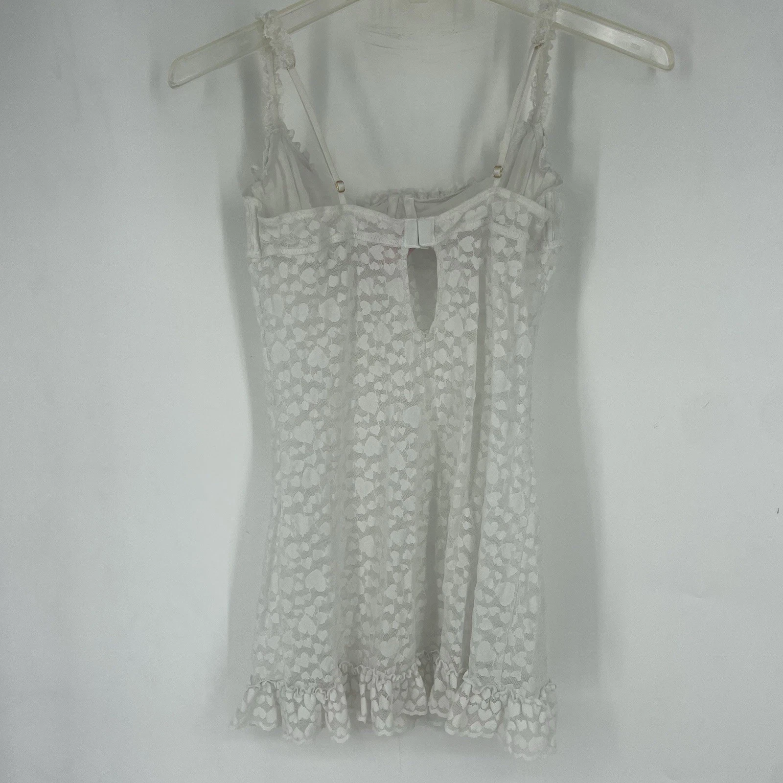 UNDERCOVER Abito Victoria’s Secret The Lacie Medium Bianco Trasparente Slip Increspature Cuori Sexy