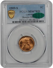 1909-S Lincoln PCGS CAC RD 67 