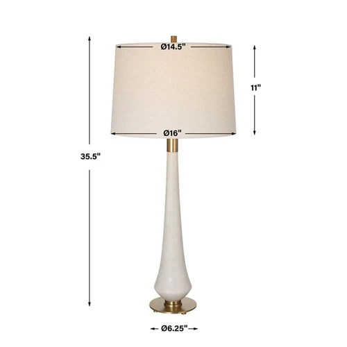 Uttermost Marille Transitional Rice Resin and Iron Metal Table Lamp in White - Picture 8 of 8
