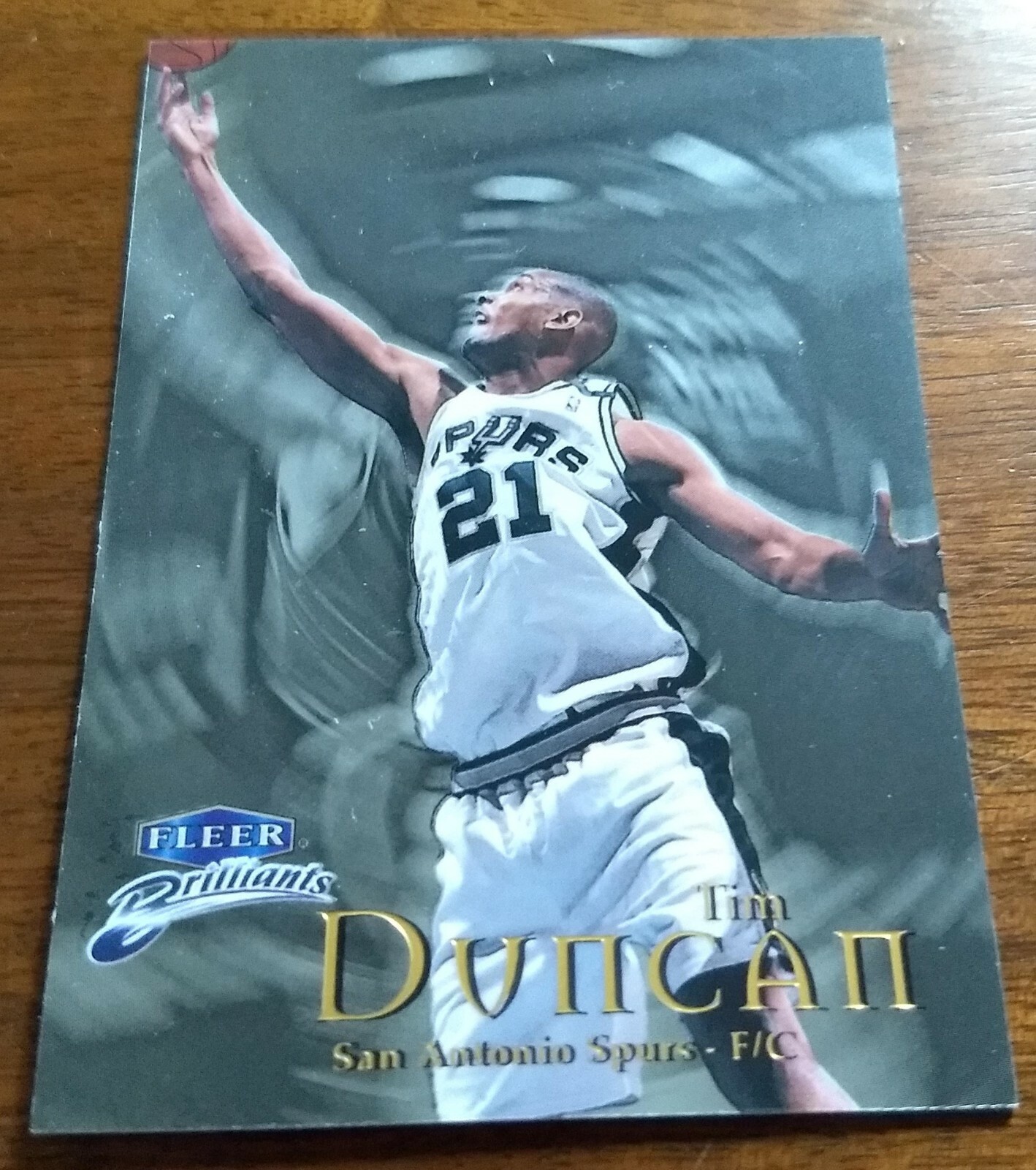 TIM DUNCAN, 1998-99 FLEER BRILLIANTS #1, SPURS