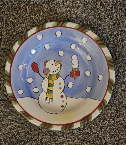 Vtg Tabletops Unlimited 4 Ceramic "Snowballs" Santa Snowman Plates Handpainted - Picture 5 of 8