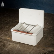 Edwardian Janitor Sink with Bucket Grate and Hardwood Rail