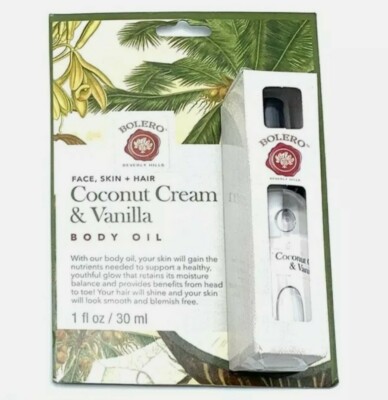 Bolero Beverly Hills Face Skin Hair Coconut Cream Vanilla Natural Body Oil Vegan