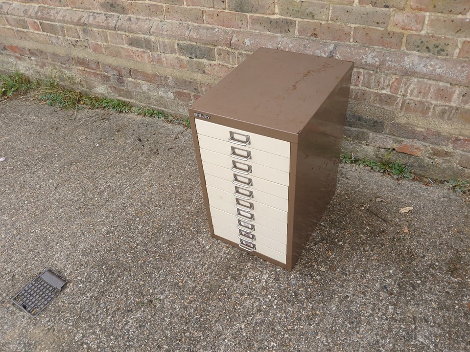 vintage bisley filing 10 drawer extra wide eBay