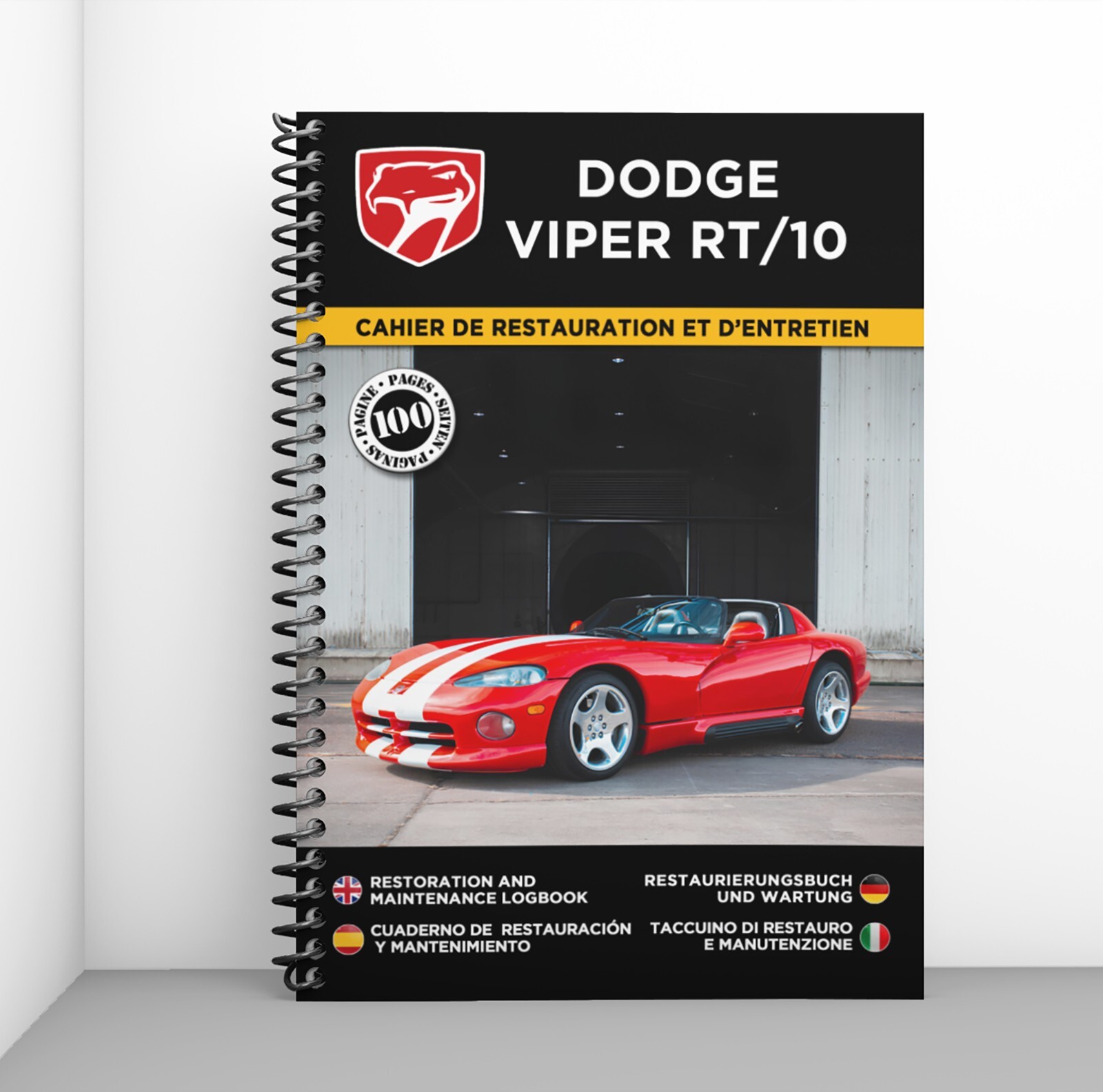 Cahier de restauration Dodge Viper RT10 carnet d entretien pour voiture de collection