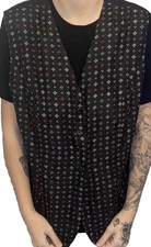 Vintage Retro Waistcoat Miss Joy Navy Blue Size Large Unisex