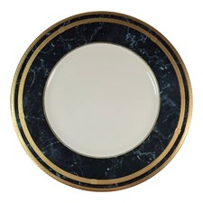 Vintage Oscar de la Renta Fine Ivory Dinner Plate Black Travertine UH034