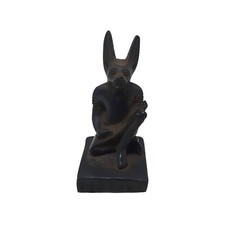 RARE ANTIQUE ANCIENT EGYPTIAN Seated God Anubis Jackal Afterlife Statue Stone