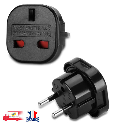 Adaptateur Prise France Vers USA – 4 Pièces, Voyage, Convertisseur US/EU Universel (Noir/Blanc) - 2