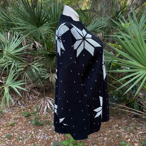Vintage 80er schwarzer Pullover Norwegian Selburose Diane von Fürstenberg Größe 24W - Bild 7 von 8