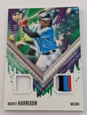 2021 Panini Diamond Kings Monte Harrison RC Dual Patch Jersey Holo Gold #D 03/50