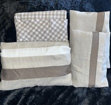 Pottery Barn Q Linen Silk Cotton Bedskirt And Euro Shams Bonus Pillow Case 2014