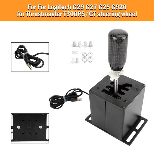 6+R USB Simulator H Gear shifter Fit Logitech G29 G920 Steering Wheel PC Black