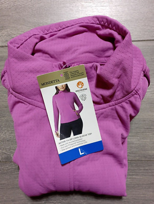 Mondetta Top Adult Large Purple Active 1/4 Zip Long Sleeve Womens