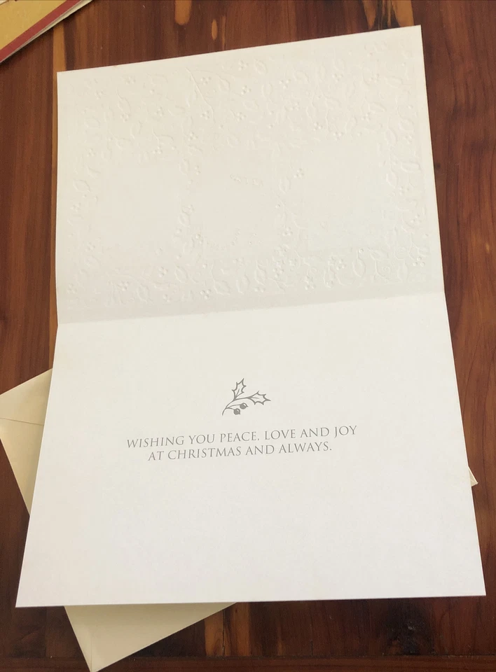 10 Vintage Paper Magic Holiday Christmas Cards & Envelopes Gold Embossed Angels - Image 4 of 4