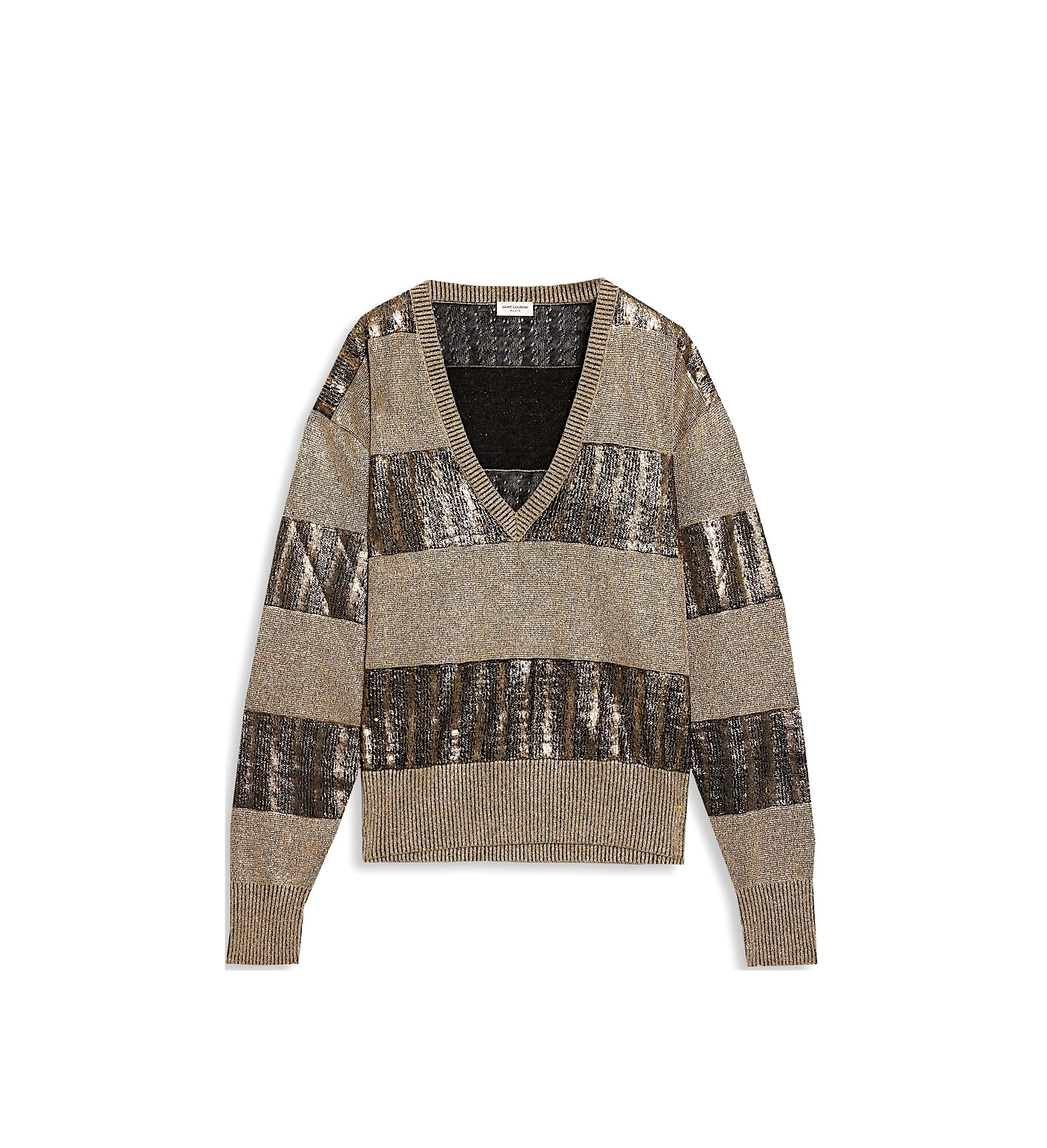 Maglione a righe oro Yves Saint Laurent taglia S