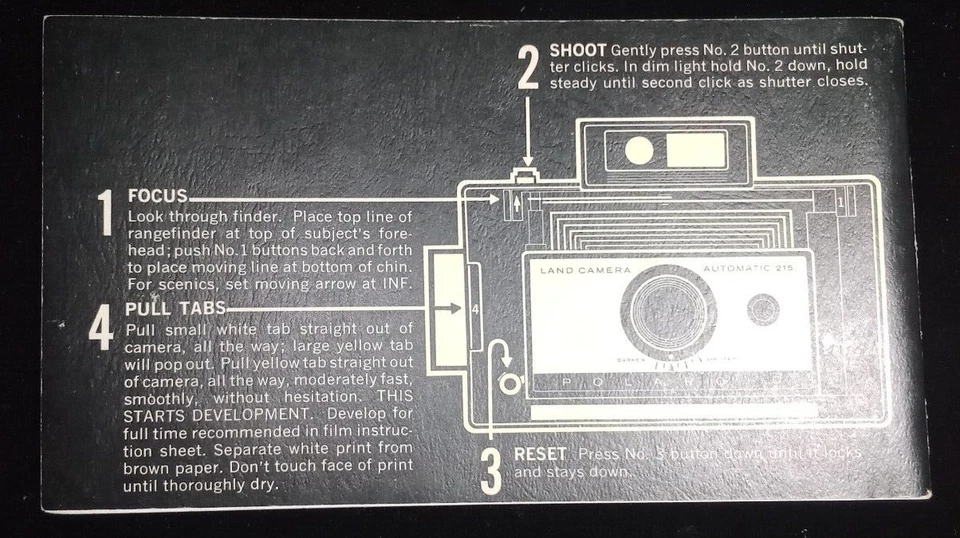 Vintage Polaroid 215 Pack Film Land Camera Manual Instructions Guide 1967 - Image 2 of 3