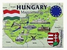 HUNGARY EU SERIES FRIDGE COLLECTOR'S SOUVENIR MAGNET 2.5" X 3.5" 