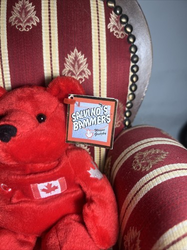 Salvino's Bammers WAYNE GRETZKY 99 Red Canadian Bear Embroidered Captain HOF - Picture 6 of 13