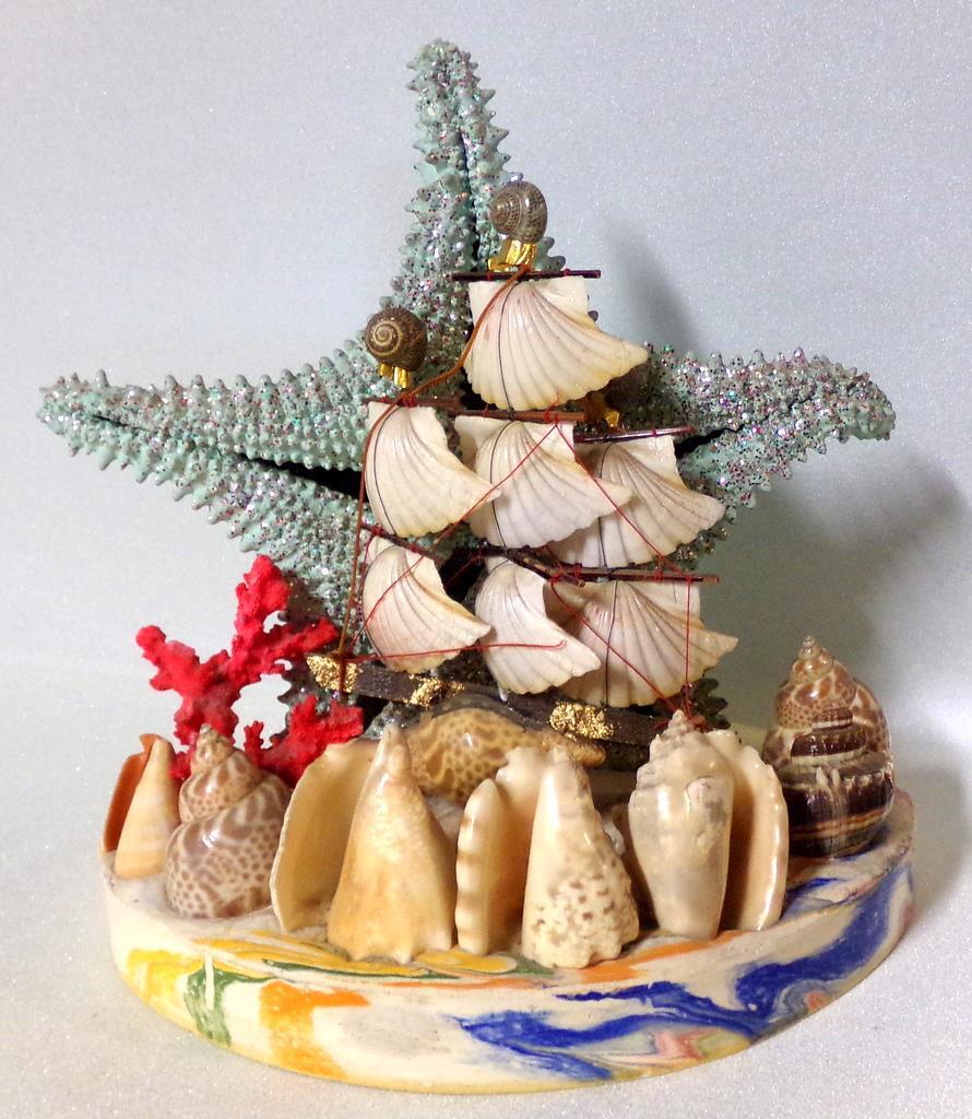 Vintage 1940-50s Tiki Bar Sea Shell Art Sculpture | eBay