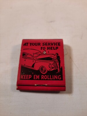 Vtg roys standard service  Brookings south Dakota matchbook full . Atlas tires 