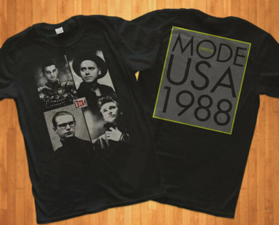 RARE!!! DEPECHE MODE USA TOUR 1988 CONCERT BLACK TSHIRT REPRINT