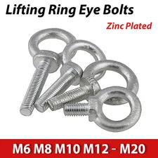 Lifting Ring Eye Bolts Nuts Zinc Plated Metric M6 M8 M10 M12 M14 M16 M20