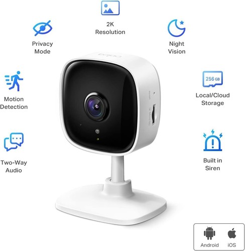 TP-Link Tapo 2K Security Camera for Baby, Dog w/Motion Detection, C110P2 (OPEN B - Picture 2 of 8