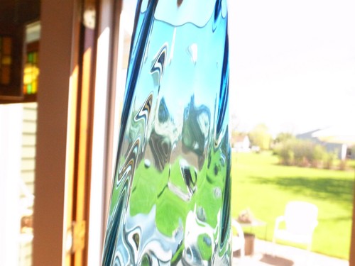 Vintage Empoli MCM Peacock Teal Blue 20" Optic Swirl Vase-Beautiful Color Style! - Picture 16 of 16