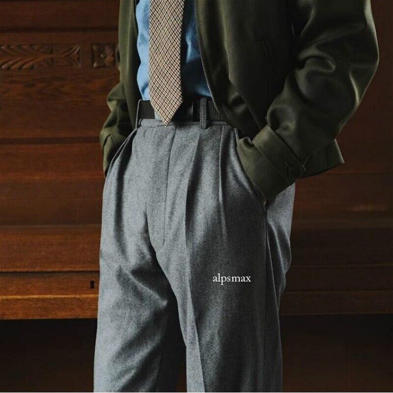 新品　WYM LIDNM TWEED BAGGY SLACKS グレー Sサイズ WYM LIDNM スラックス BREEZE TWEED DEEP TUCK BAGGY SLACKS