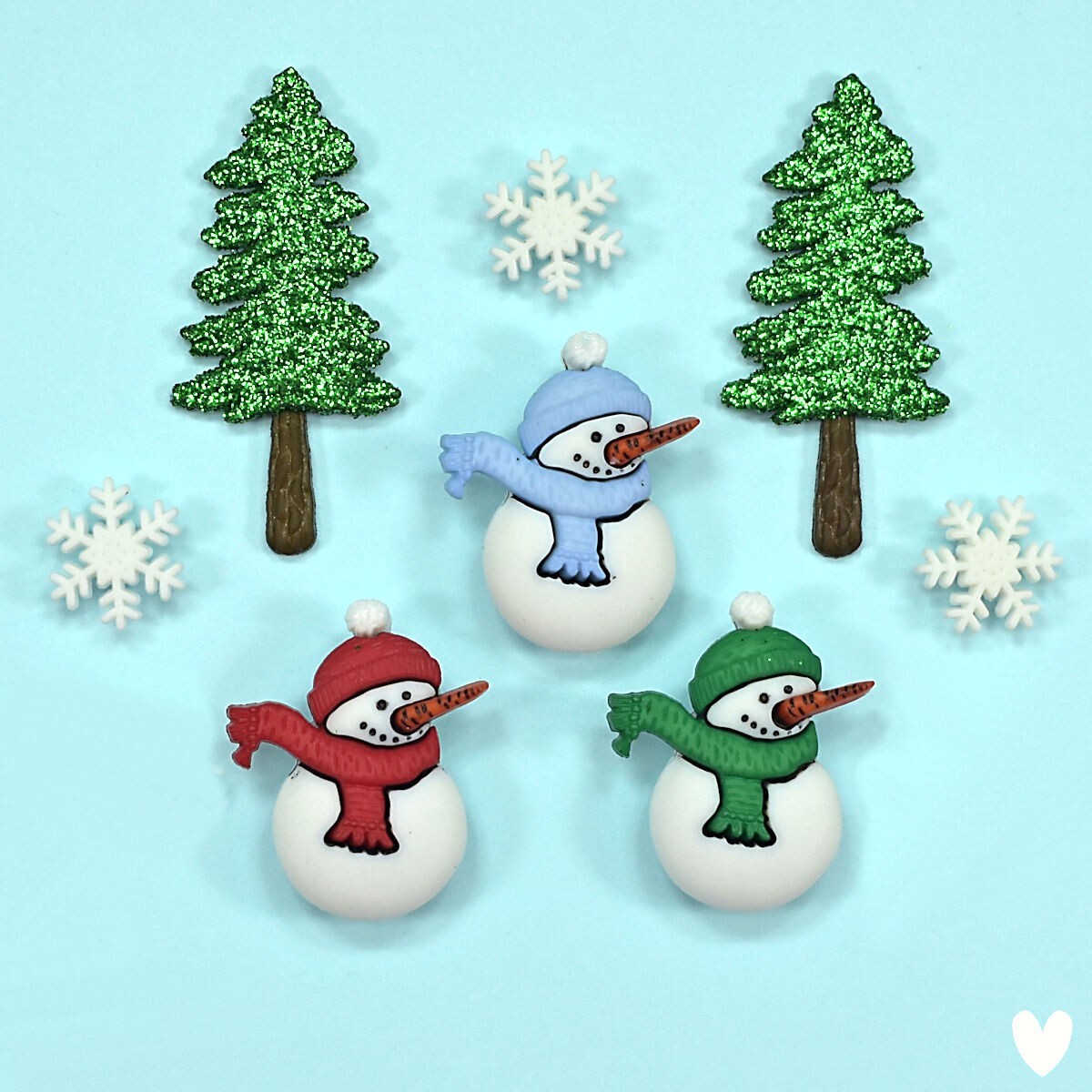 DRESS IT UP Buttons Have A Cool Yule 2465 - Christmas Snowmen Trees Snowflakes